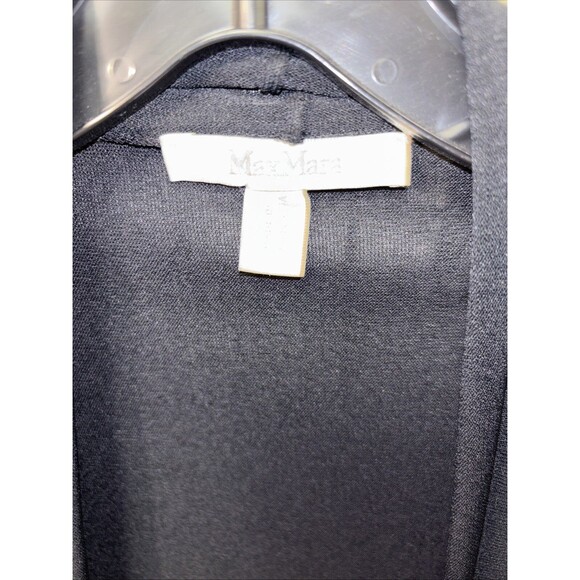 Max Mara Women Jersey Knit 3/4 Sleeve Open Front Sweater Cardigan Black 21x26” L - Picture 3 of 6